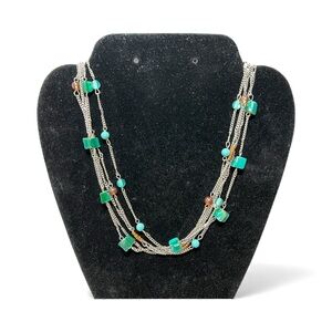CJ Banks Silver and Turquoise Layered Necklace